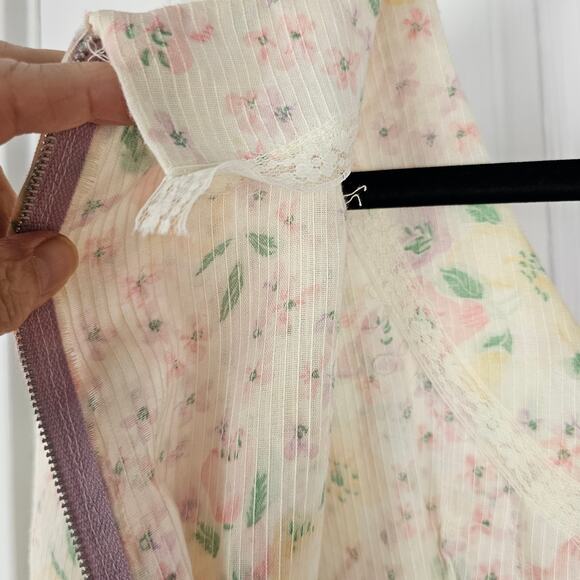 VTG 1970s maxi prairie Dress floral romantic boho prom wedding handmade XS - Picture 12 of 12